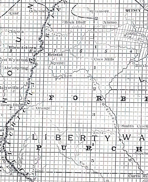 Map of Liberty County, Florida, 1888
