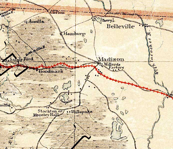 Map of Madison County, Florida, 1864