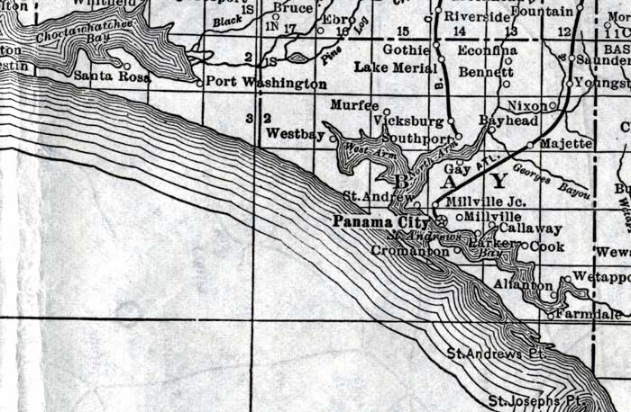 Map of Bay   County, Florida, 1920
