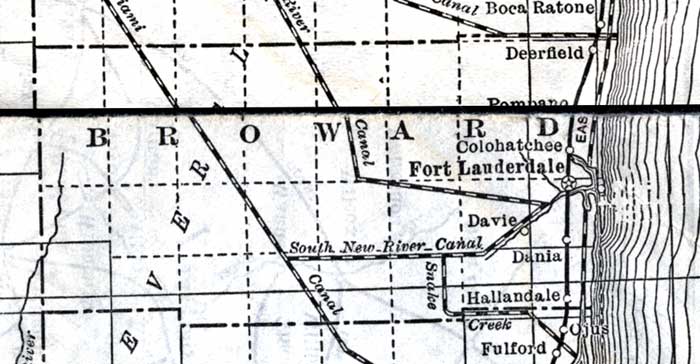 Map of Broward County, Florida, 1920