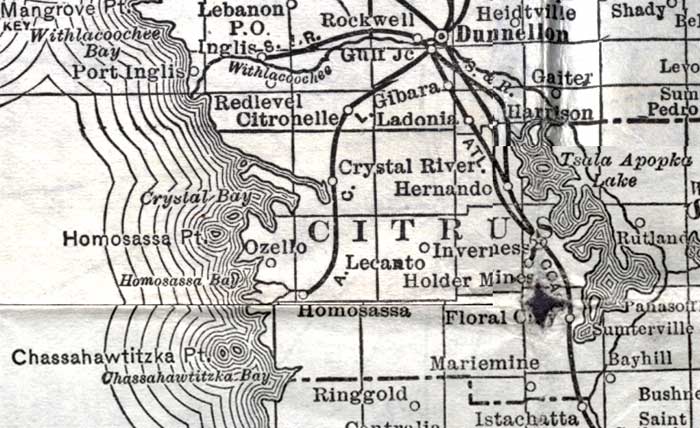 Map of Citrus County, Florida, 1920