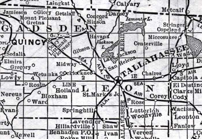 Map of Leon County, Florida, 1920