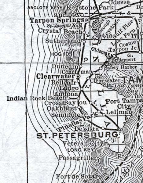 Map of Pinellas County, Florida, 1920
