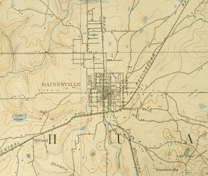 Map of Gainesville Area, Florida