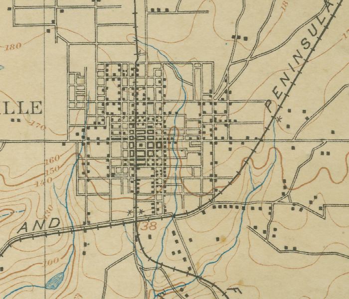Map of Gainesville Town Center, Florida