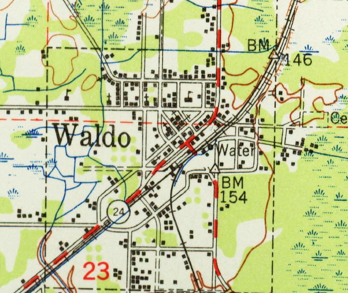 Map of Waldo, Florida