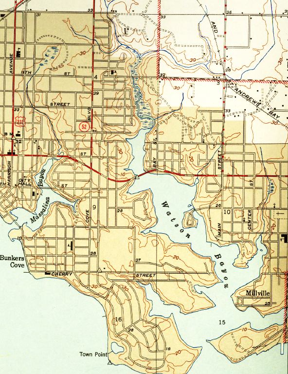 Map of panama city east of harrison, Florida