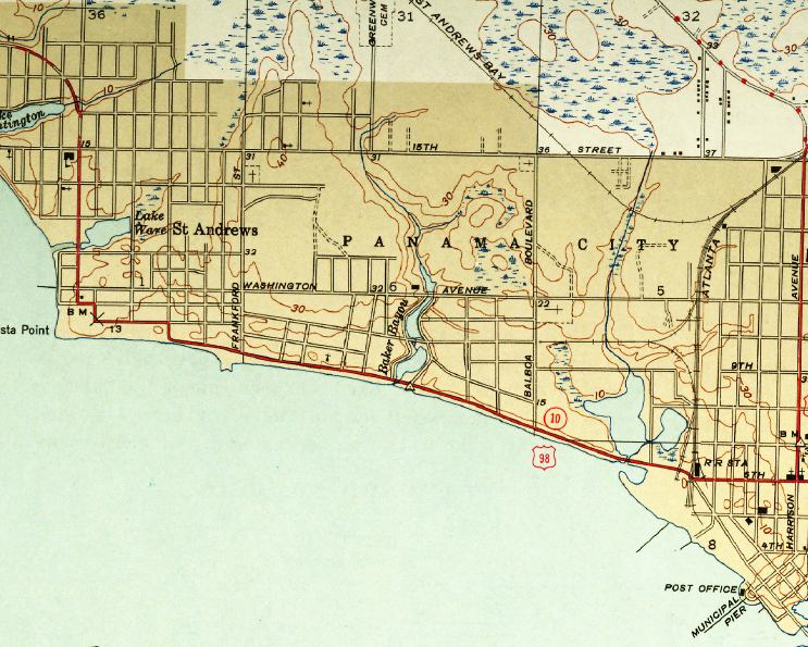 Map of panama city west of harrison, Florida