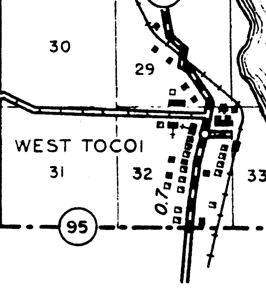 Map of West Tocoi, Florida
