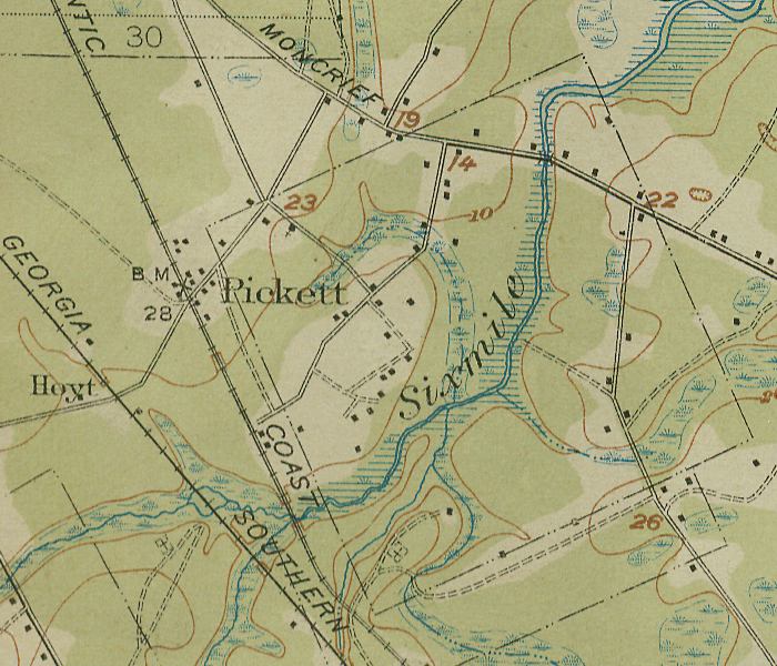 Map of Pickett, Florida