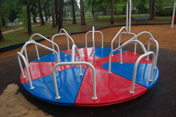 photograph of a merry-go-round