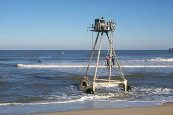 photograph of the Coastal Research Amphibious Buggy used for beach profile measurements