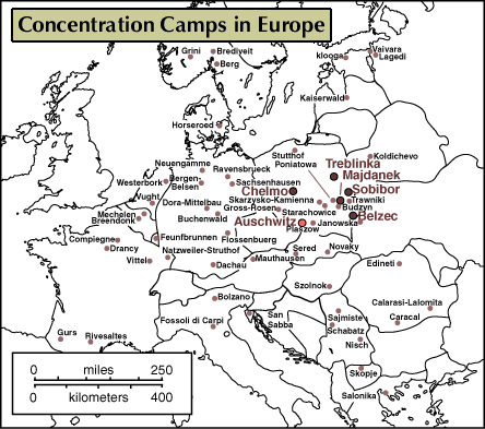 concentration camps map representation