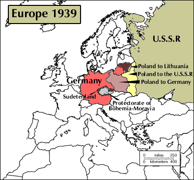 Map of Central Europe 1939