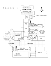 College of Education map floor plan: Floor 1