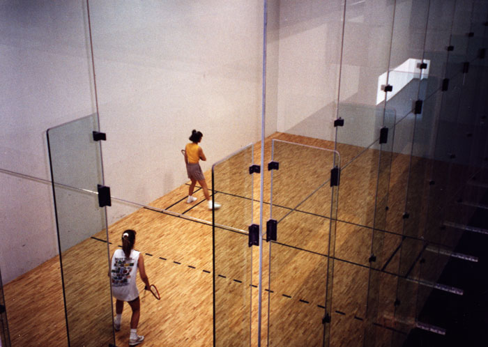 students playing racquetball