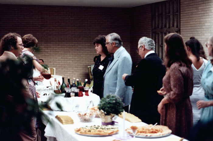 faculty members at a luncheon