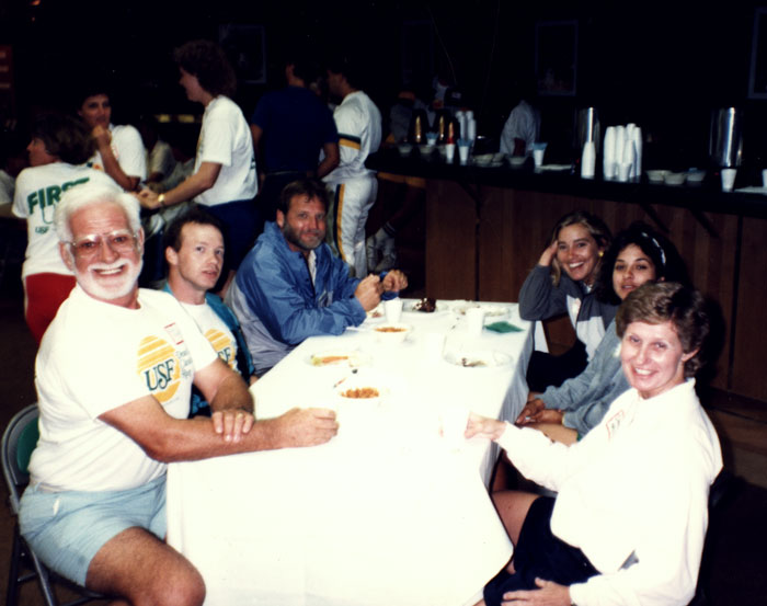 faculty seated at a brunch