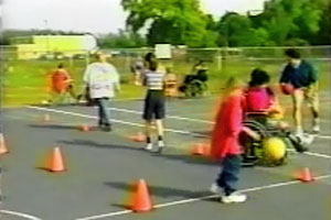Students engaged in sports outside