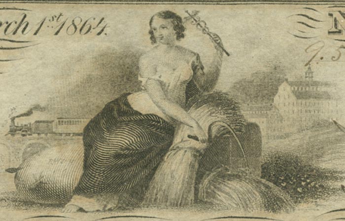 Detail of a ten dollar bill