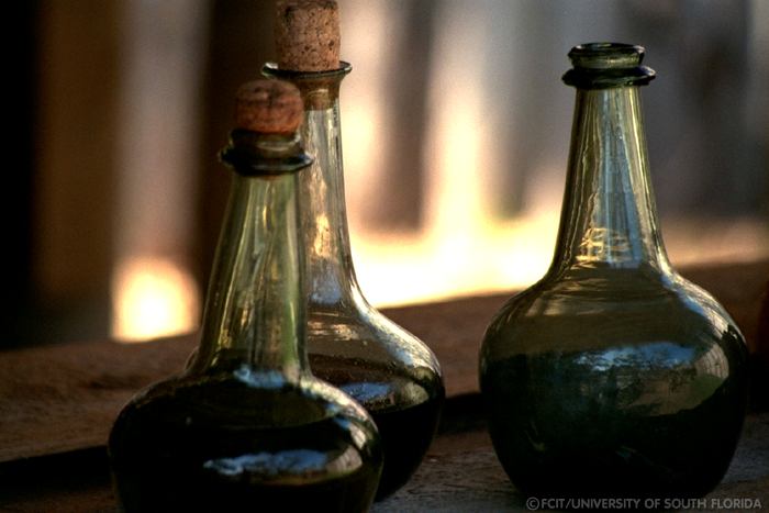 Detail of flasks