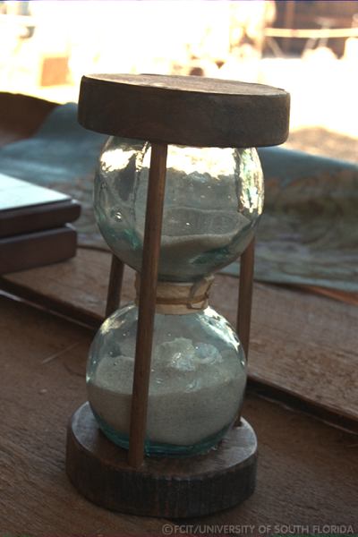 Detail of an hour glass