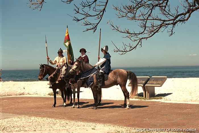 Reenactors on the beach