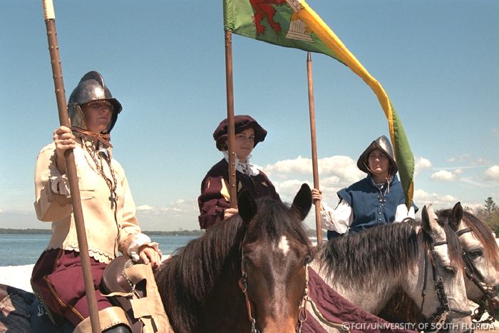 Reenactors on the beach