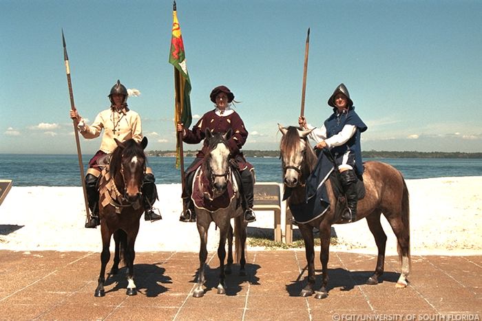 Reenactors on the beach