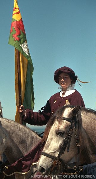 Reenactor on a horse