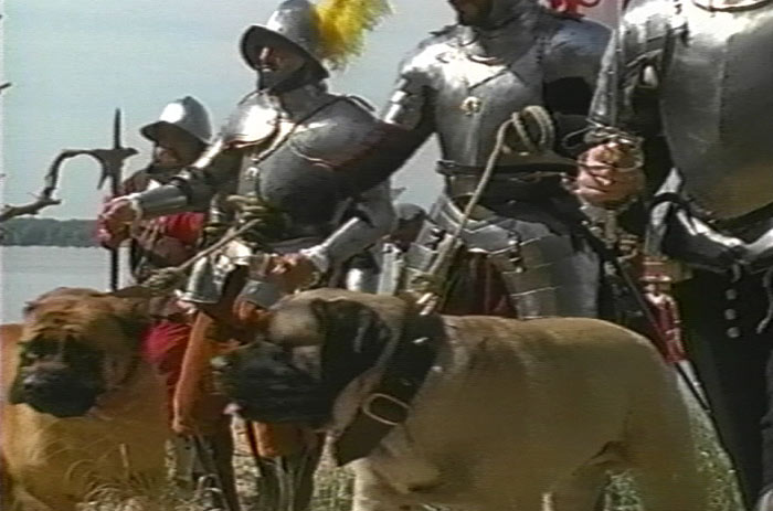Spanish Soldiers and War Dogs