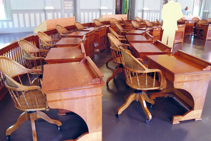Desks in Former Senate Chamber