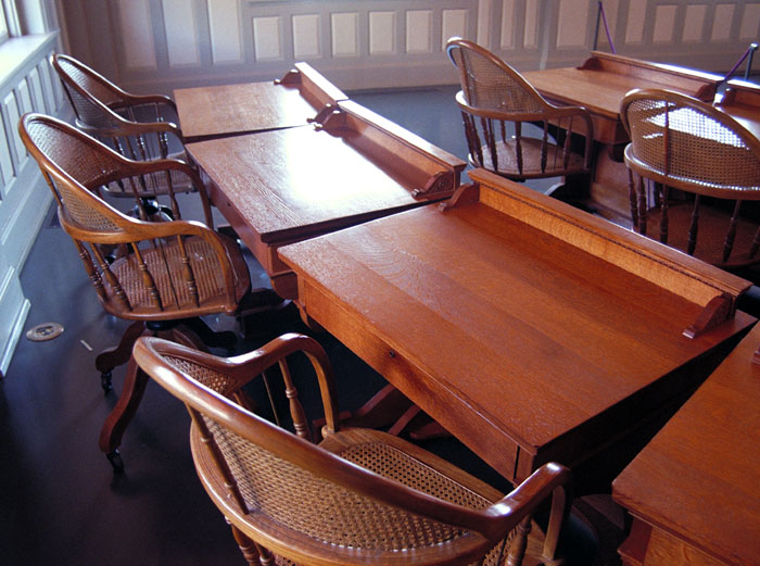 Desks in Former Senate Chamber