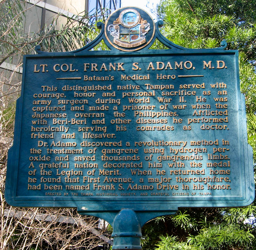 Historical Marker dedicated to Lt. Col. Frank S. Adamo, M.D. 