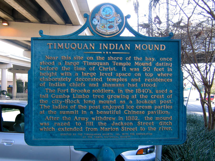 Historical Marker dedicated to the Timuquan Indian Mound