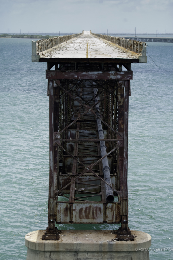 Close up of the Rusting Tressles of the Bahia Honda Bridge