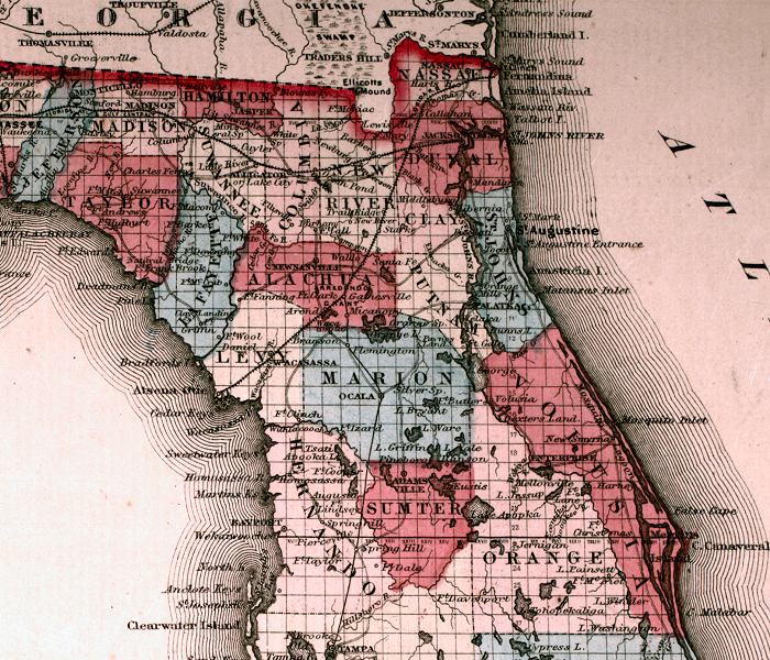 Map Of North Florida Map Of North Florida, 1863