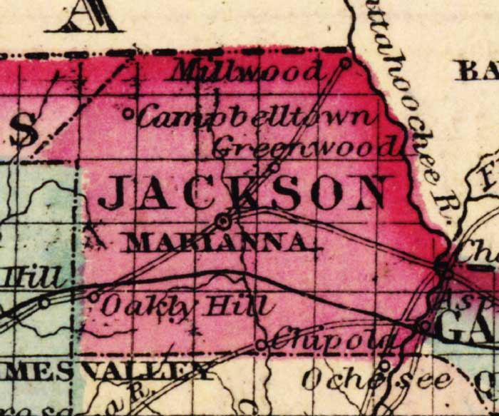 Map of Jackson County, Florida, 1863