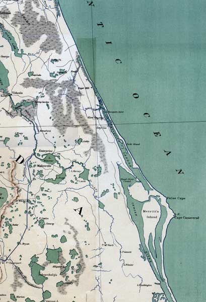 Map of Volusia County, Florida, 1865