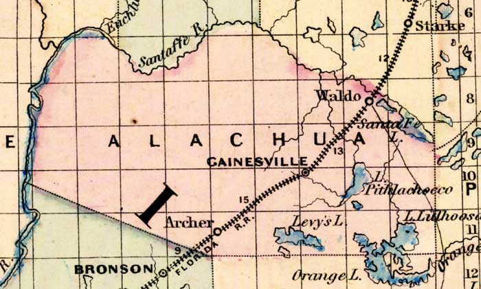 Map of Alachua County, Florida, 1877