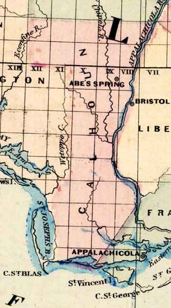 Map of Calhoun County, Florida, 1877