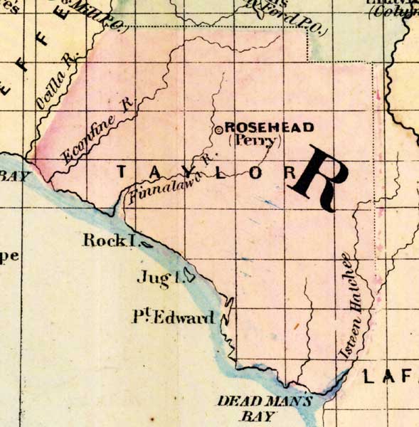 Map of Taylor County, Florida, 1877