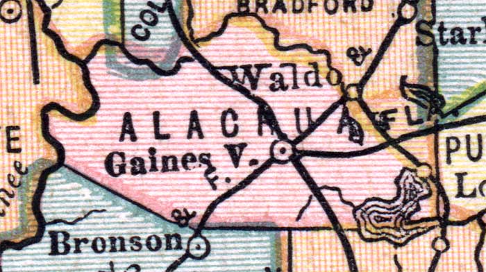 Map of Alachua County, Florida, 1880