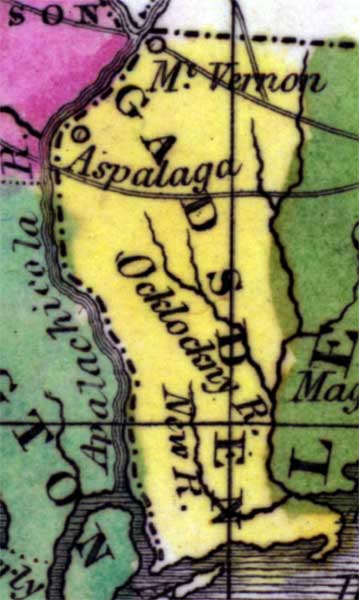 Map of Gadsden County, Florida, 1834