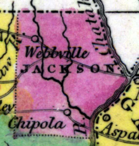 Map of Jackson County, Florida, 1834
