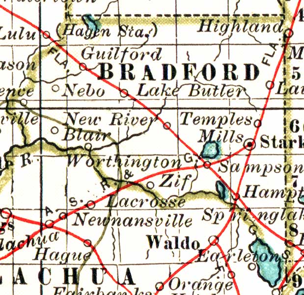 Map of Bradford  County, Florida, 1897