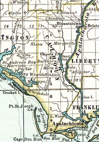 Map of Calhoun County, Florida, 1897