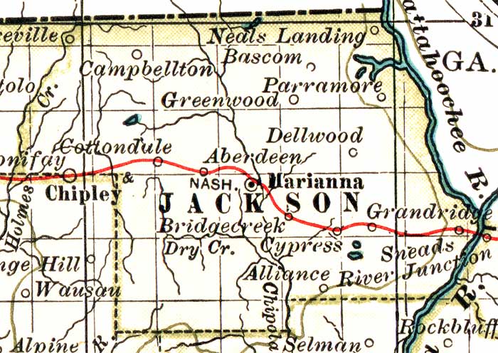 Map of Jackson County, Florida, 1897