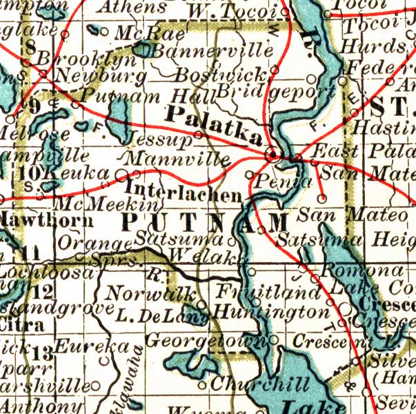 Map of Putnam County, Florida, 1897