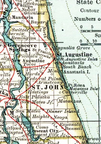Map of St. Johns County, Florida, 1897